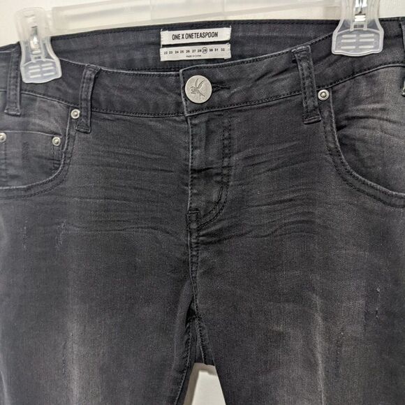 ONE Teaspoon | Tie Side Freebirds II in Black Paris - Picture 7 of 12